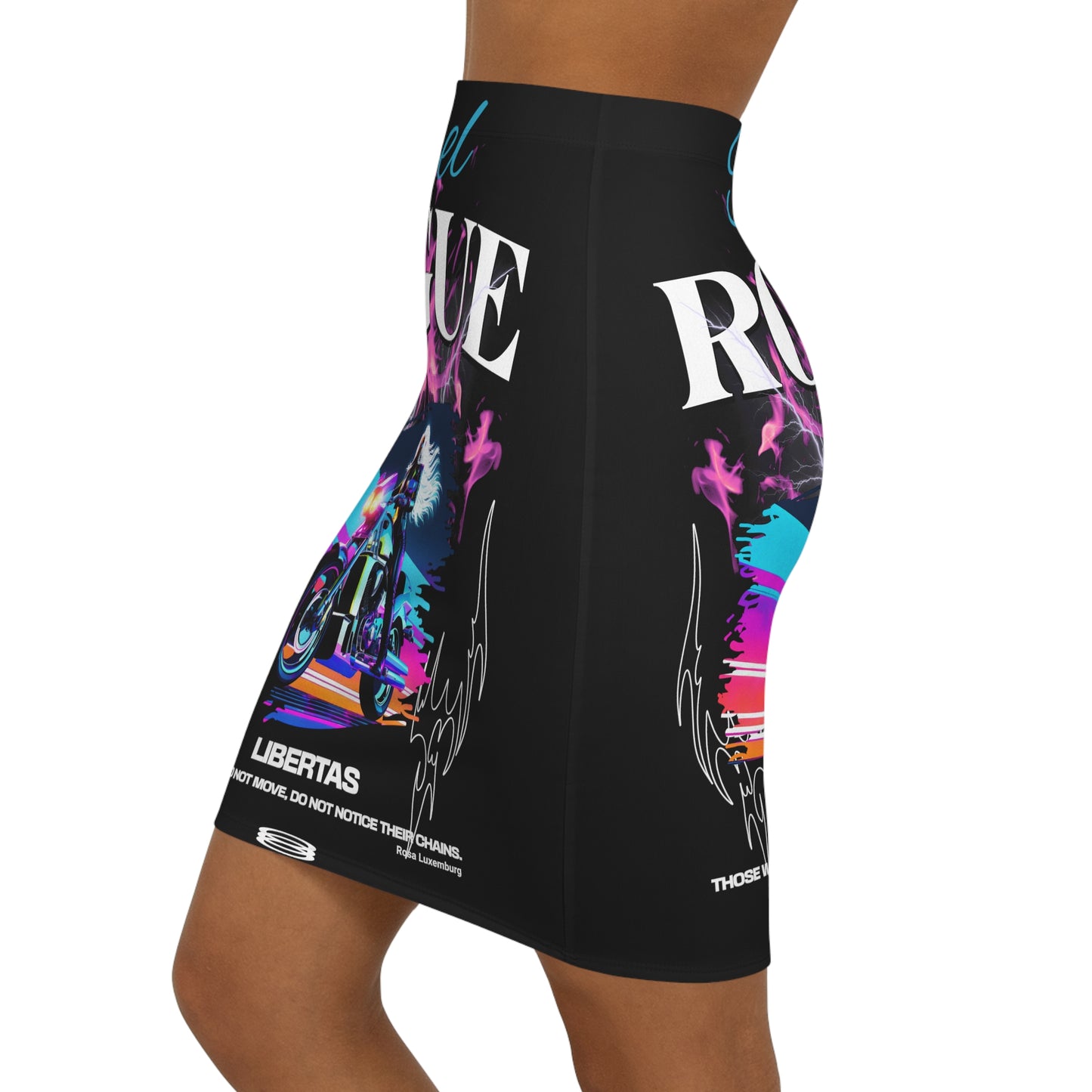 Women's Mid-Waist Pencil Skirt (AOP)