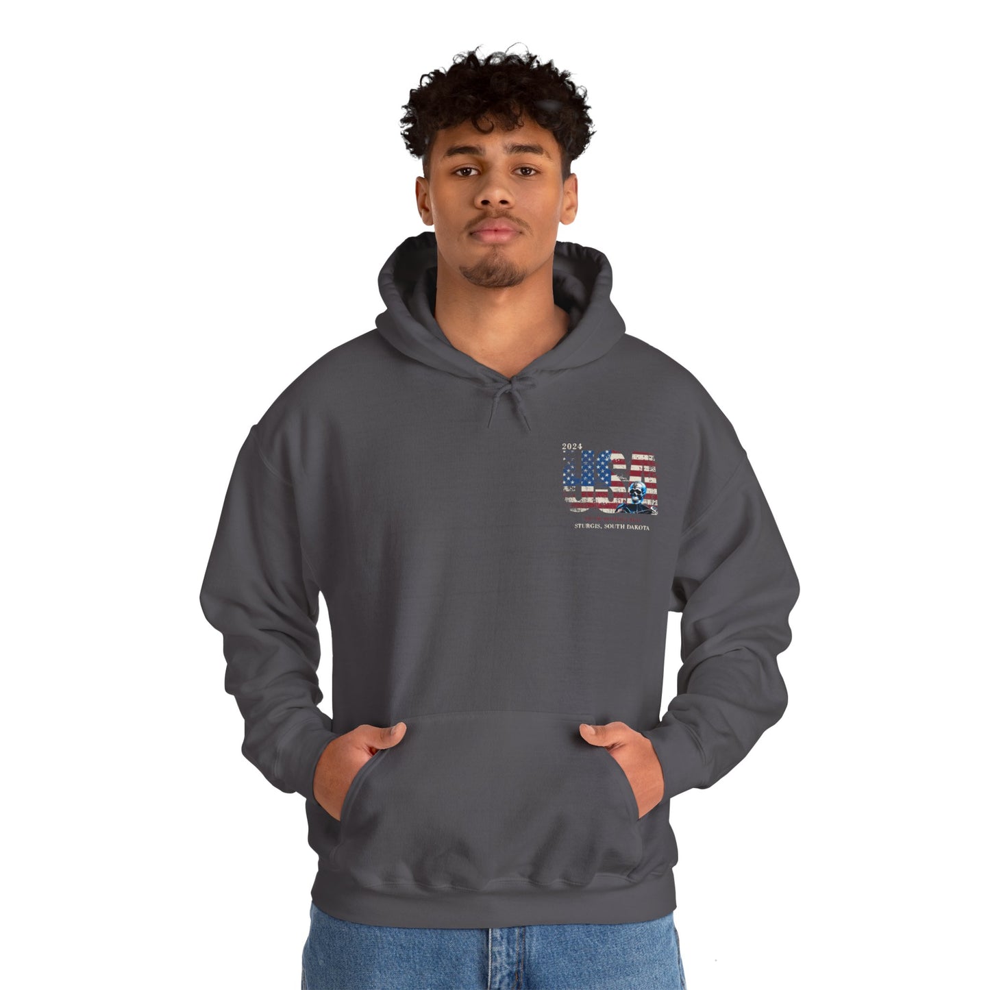 Sturgis 2024 Image front and back - Unisex Heavy Blend™ Hooded Sweatshirt