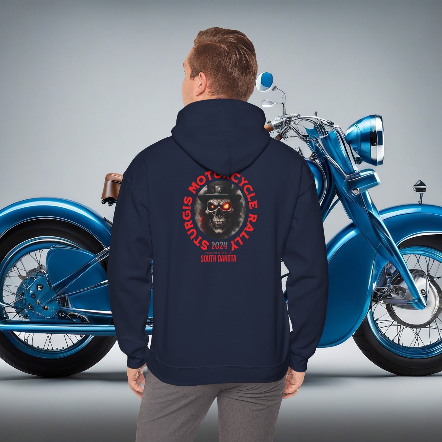 Sturgis 2024 Image front and back - Unisex Heavy Blend™ Hooded Sweatshirt