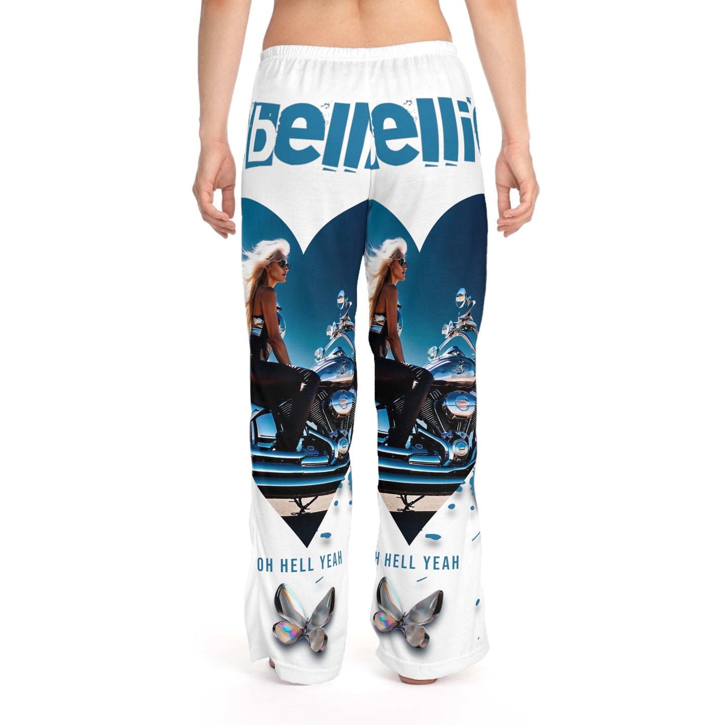 Women's Pajama Pants Biker Girl White (AOP)