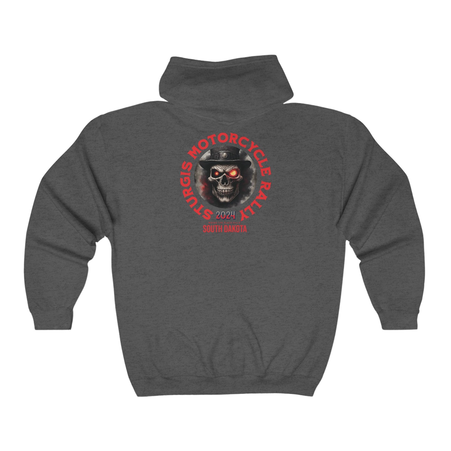 Sturgis 2024 Image front and back - Unisex Heavy Blend™ Full Zip Hooded Sweatshirt