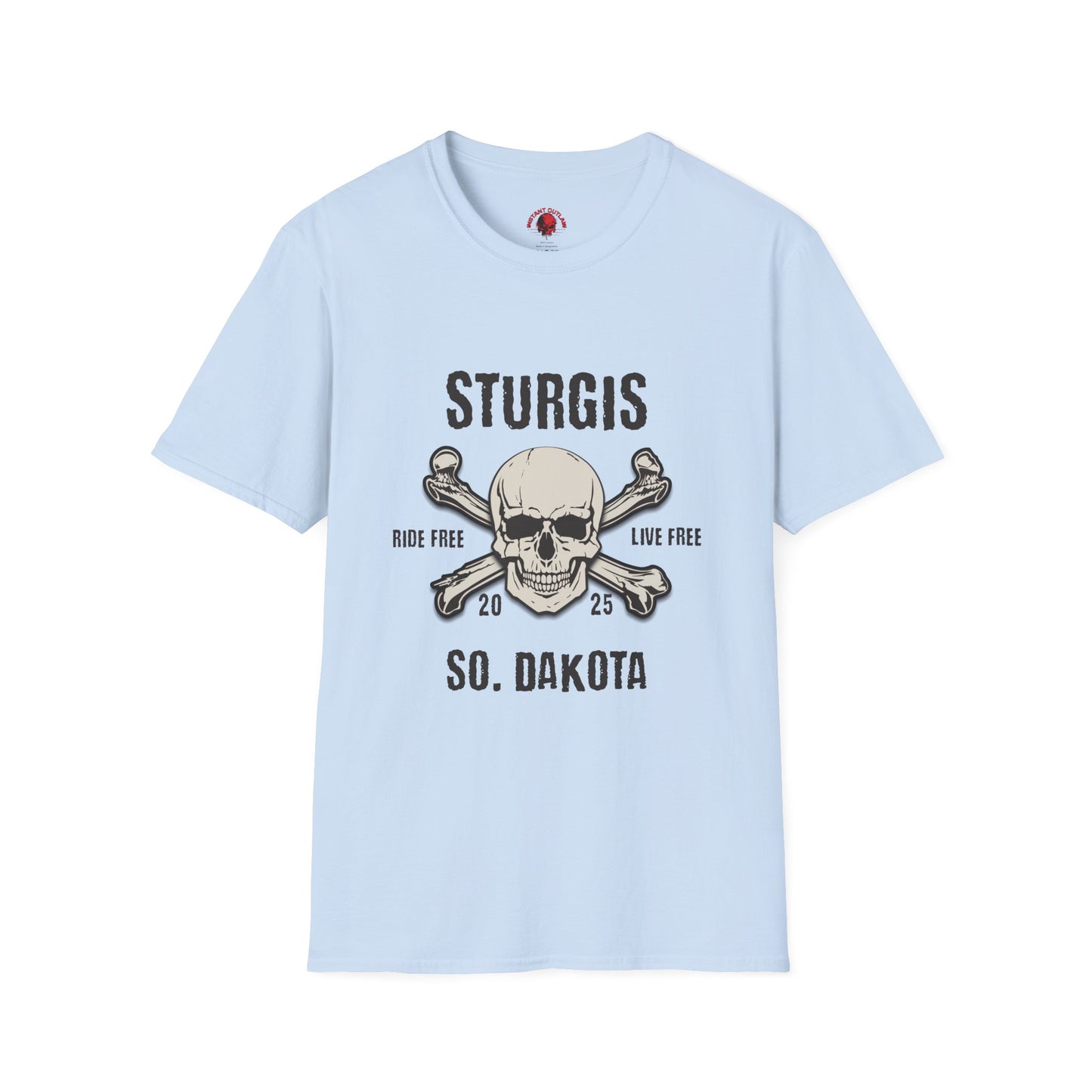 Skull and Crossbones Graphic Front and Back T-Shirt - Unisex Softstyle Tee