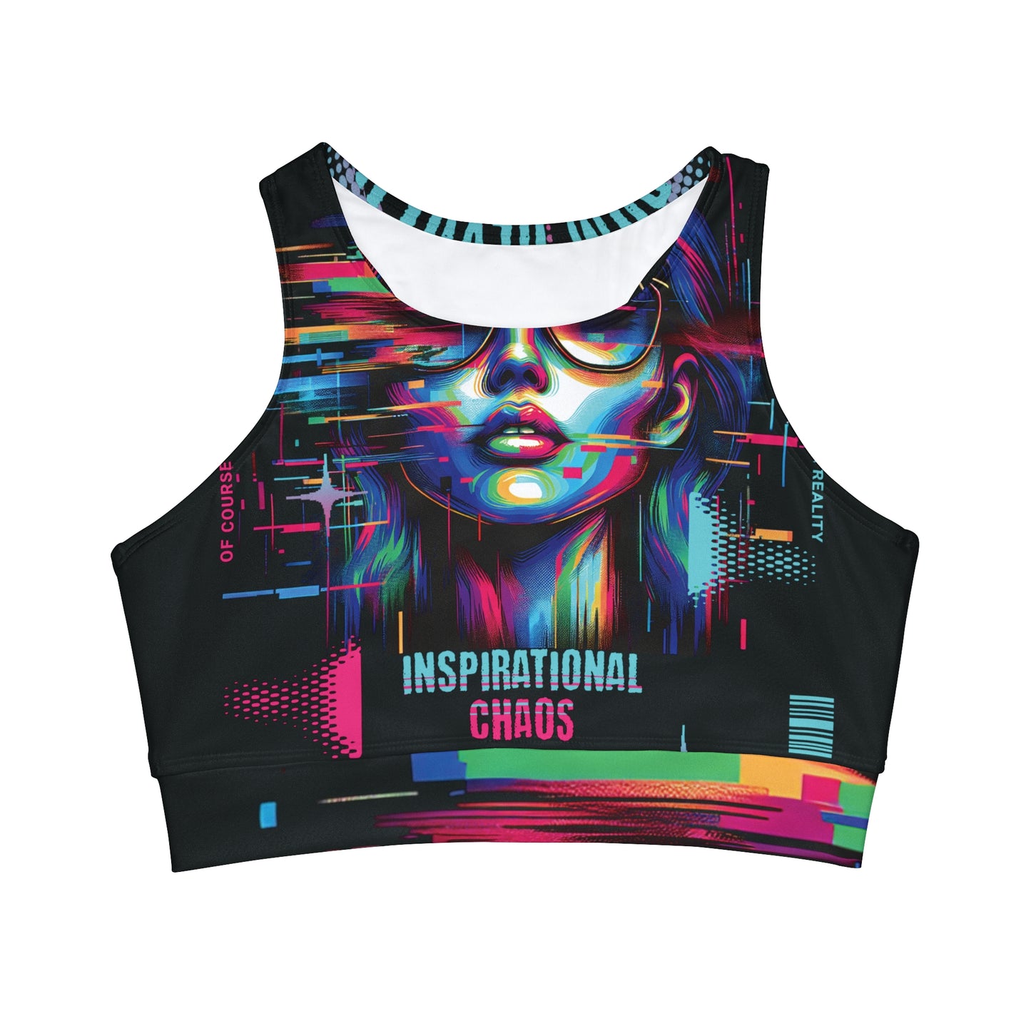High Neck Crop Bikini Top (AOP)