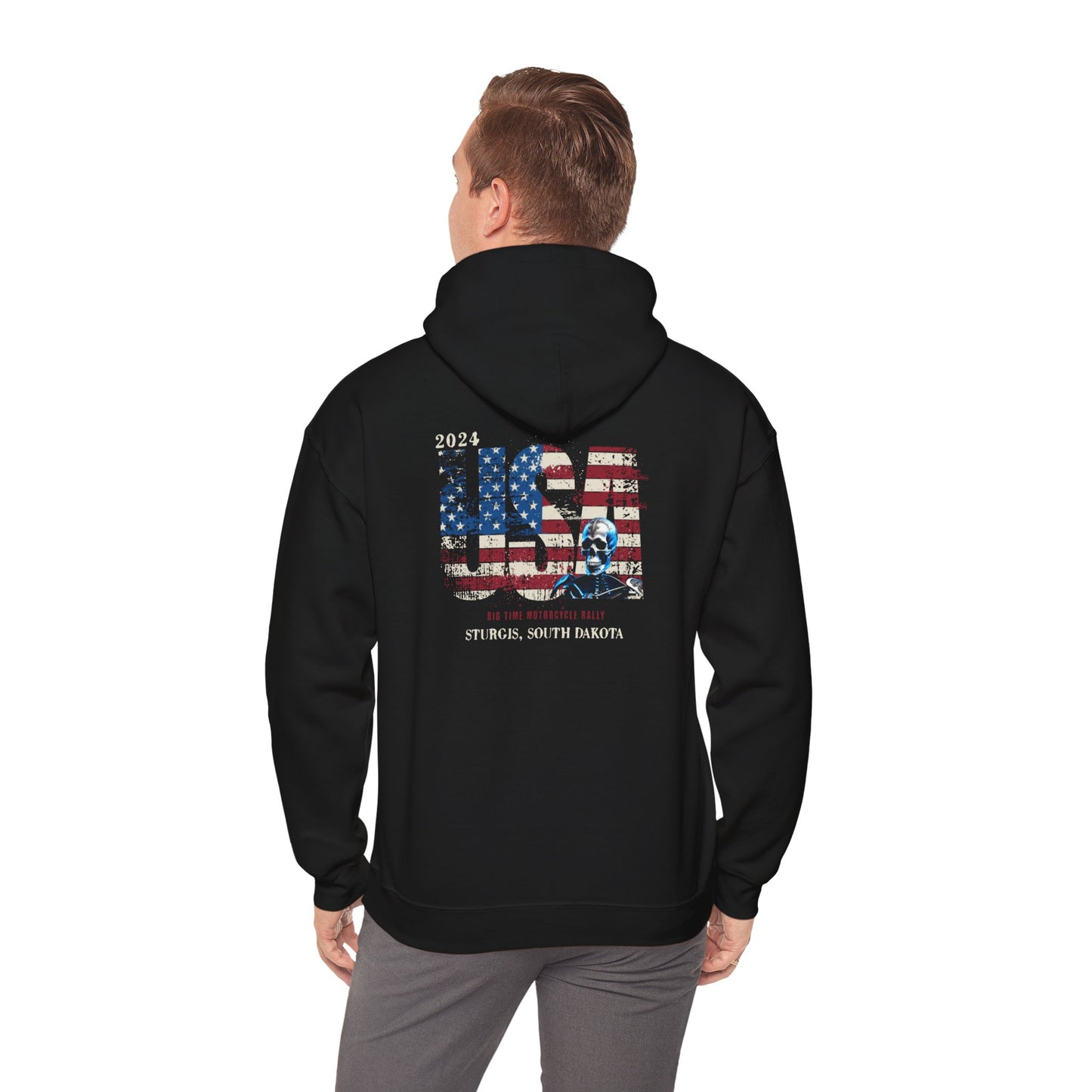 Sturgis 2024 Image front and back - Unisex Heavy Blend™ Hooded Sweatshirt