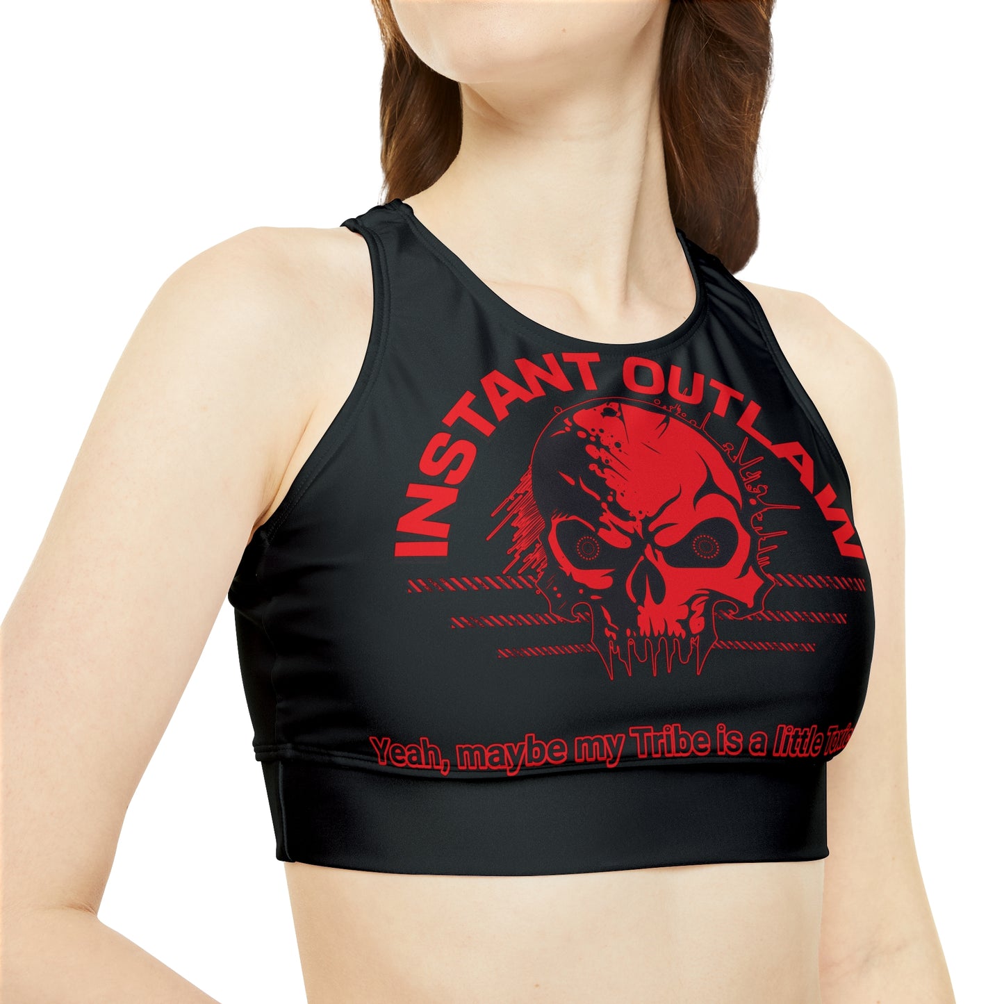 High Neck Crop Bikini Top (AOP)