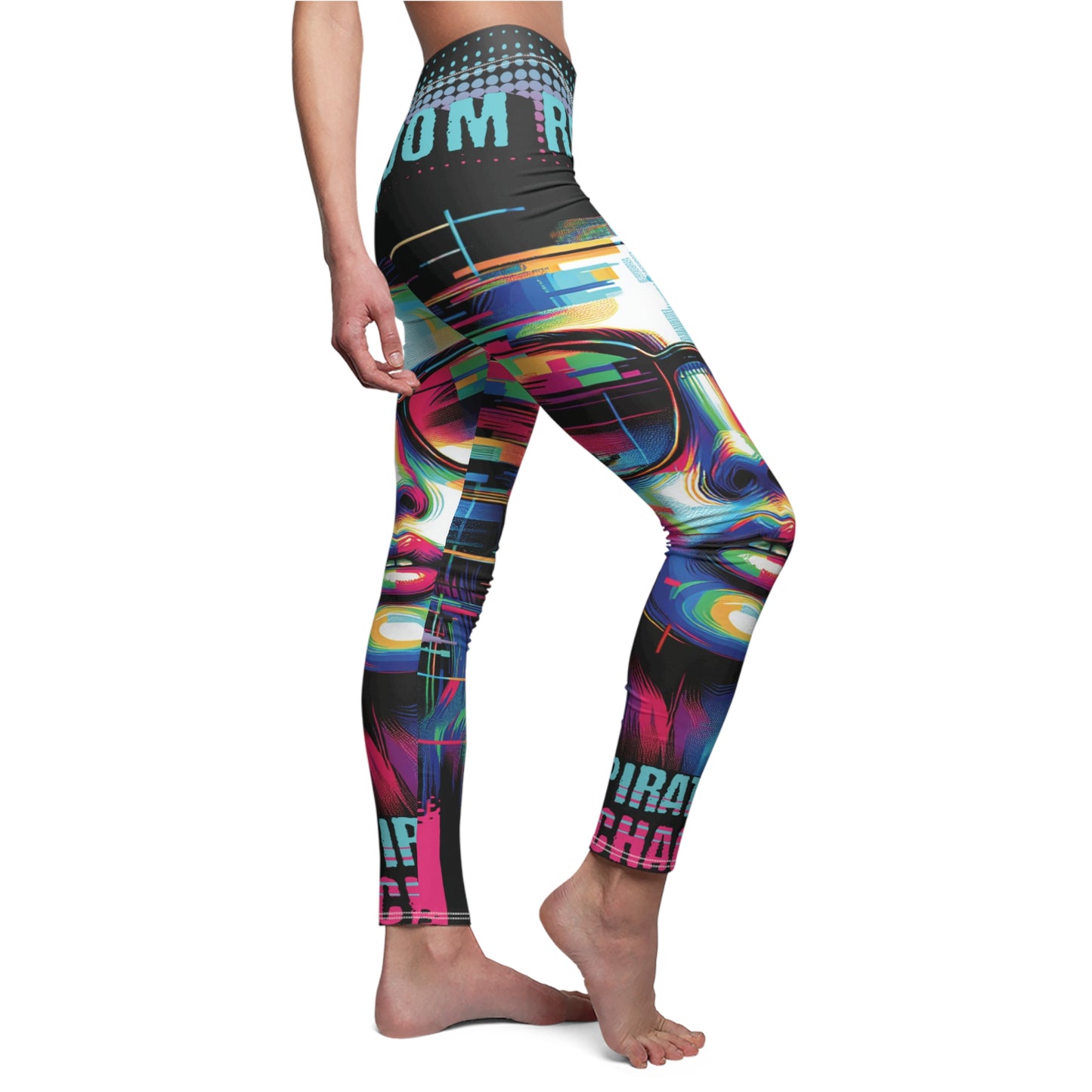 Women's Cut & Sew Casual Leggings Black (AOP)