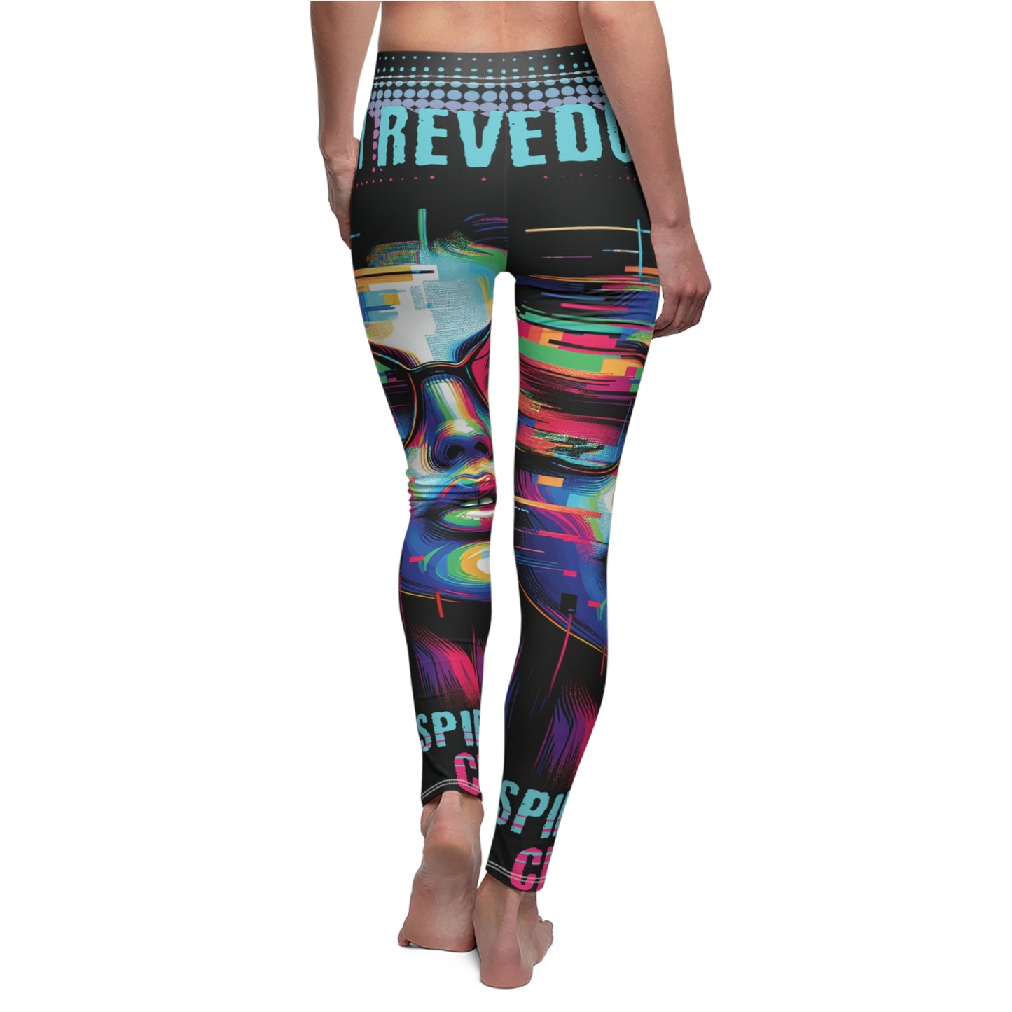 Women's Cut & Sew Casual Leggings Black (AOP)