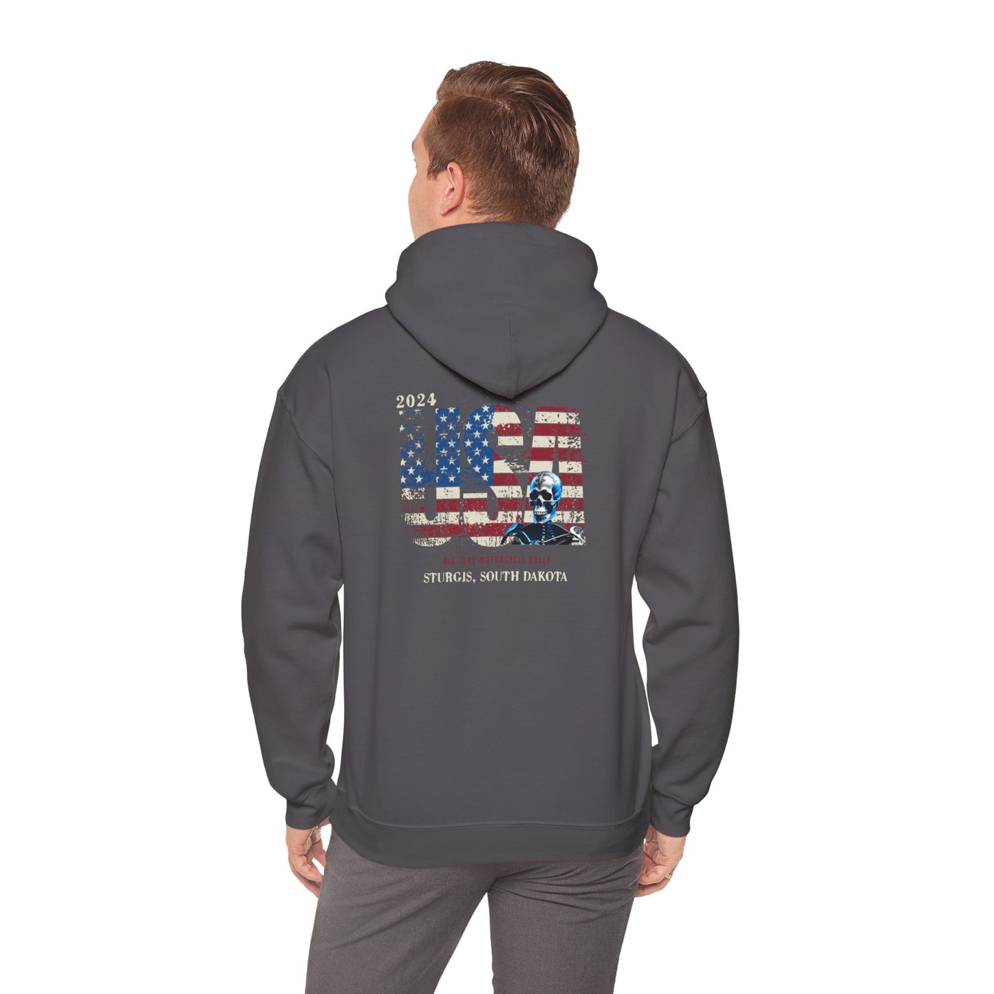 Sturgis 2024 Image front and back - Unisex Heavy Blend™ Hooded Sweatshirt