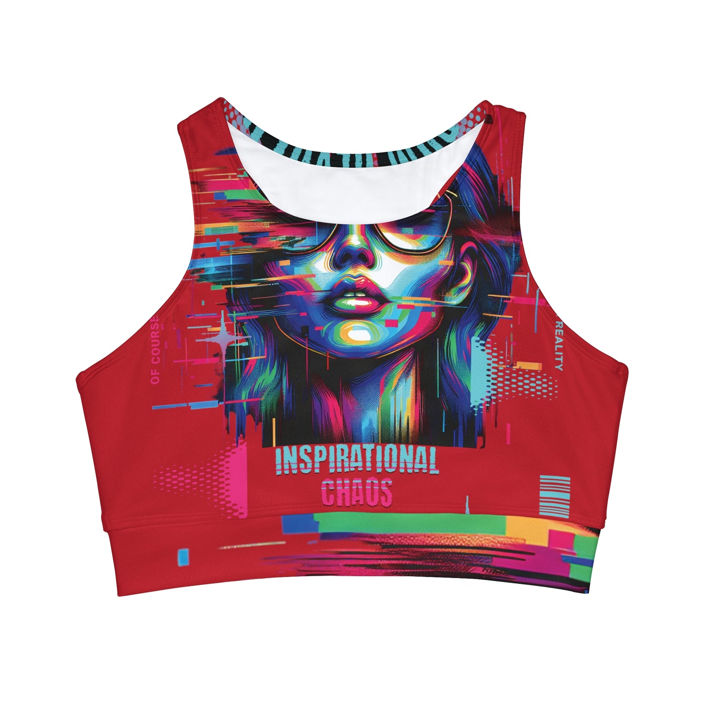 High Neck Crop Bikini Top (AOP)