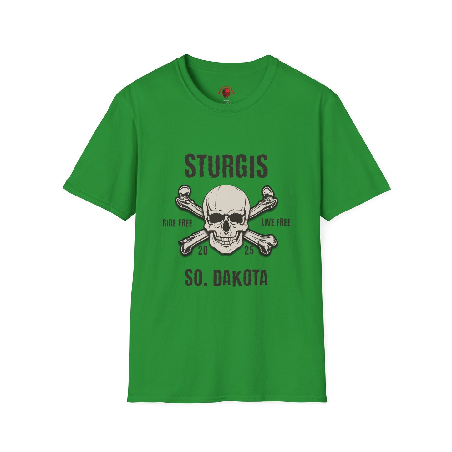 Skull and Crossbones Graphic Front and Back T-Shirt - Unisex Softstyle Tee