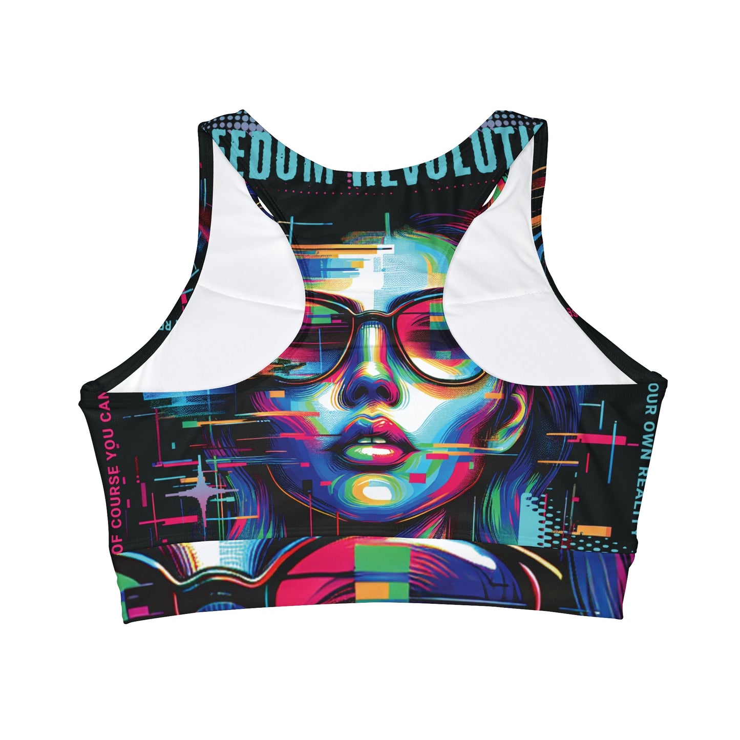 High Neck Crop Bikini Top (AOP)