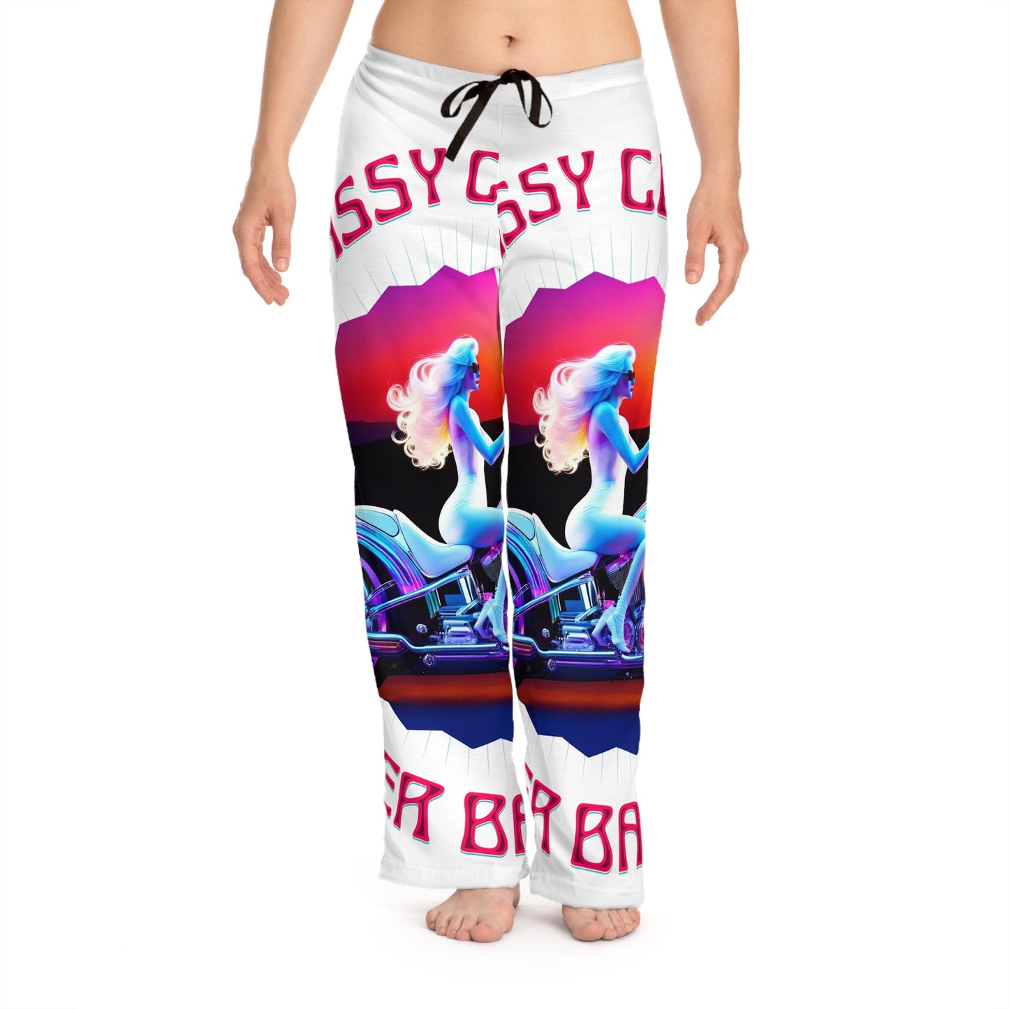 Women's Pajama Pants Sassy White (AOP)