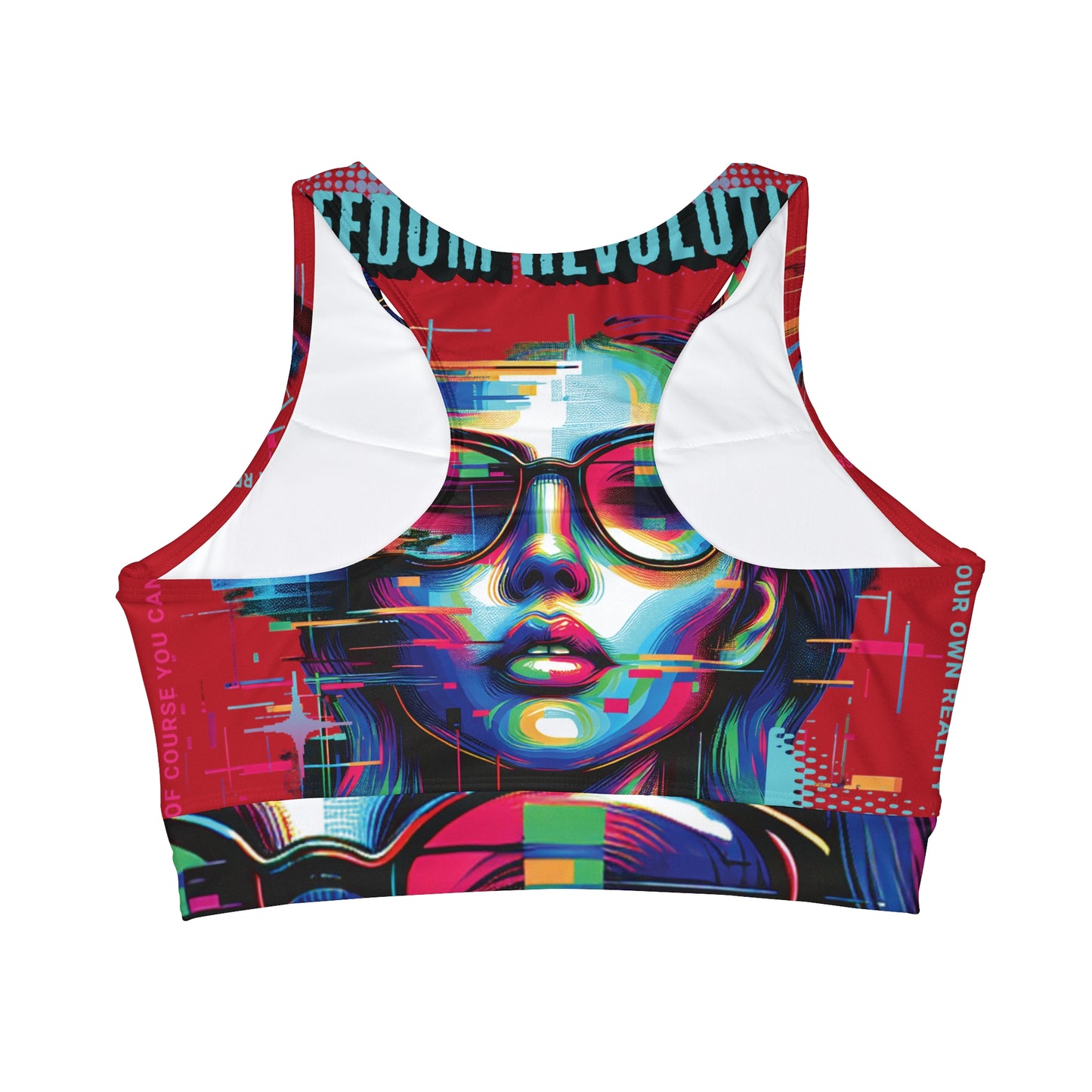 High Neck Crop Bikini Top (AOP)