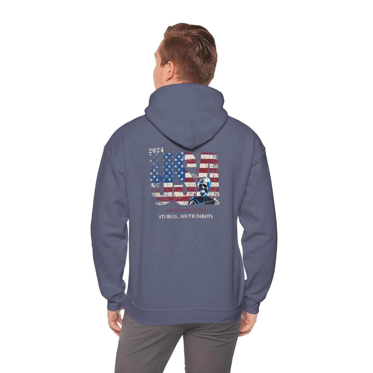 Sturgis 2024 Image front and back - Unisex Heavy Blend™ Hooded Sweatshirt
