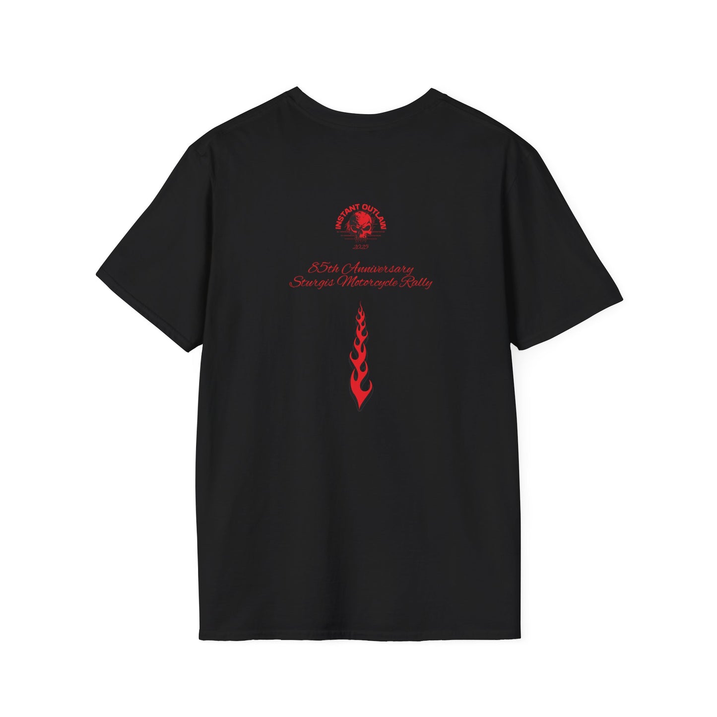 Skull and Crossbones Graphic Front and Back T-Shirt - Unisex Softstyle Tee