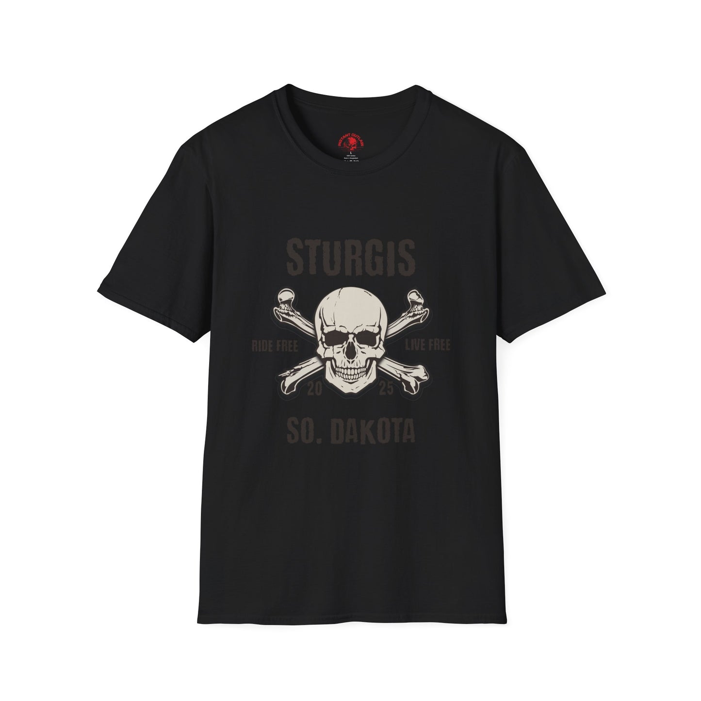 Skull and Crossbones Graphic Front and Back T-Shirt - Unisex Softstyle Tee