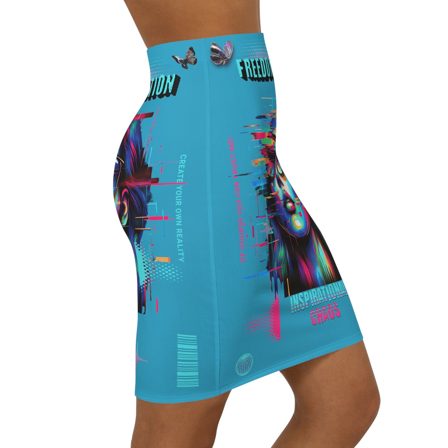 Women's Mid-Waist Pencil Skirt (AOP)