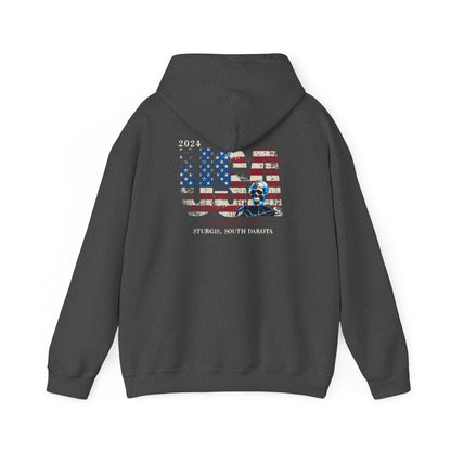 Sturgis 2024 Image front and back - Unisex Heavy Blend™ Hooded Sweatshirt