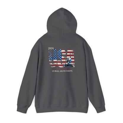Sturgis 2024 Image front and back - Unisex Heavy Blend™ Hooded Sweatshirt
