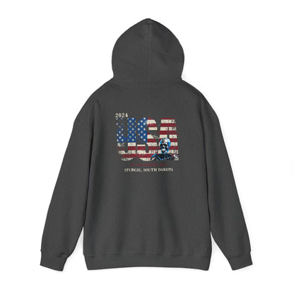 Sturgis 2024 Image front and back - Unisex Heavy Blend™ Hooded Sweatshirt