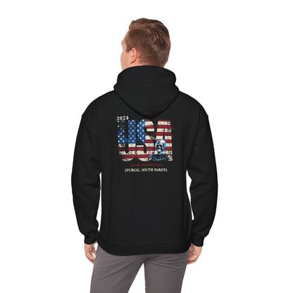 Sturgis 2024 Image front and back - Unisex Heavy Blend™ Hooded Sweatshirt