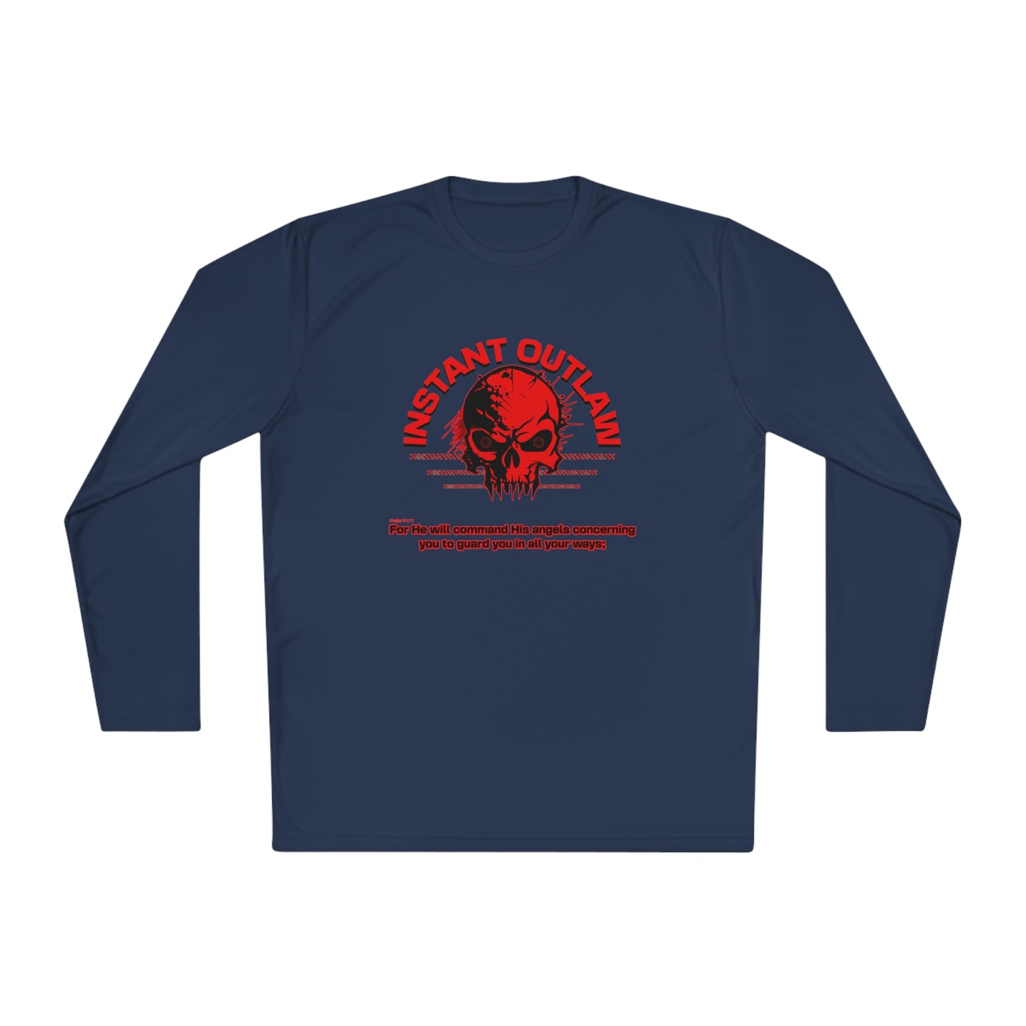 "He will command His angels..." Unisex Lightweight Long Sleeve Tee