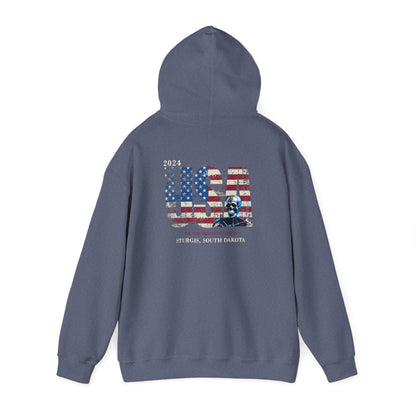 Sturgis 2024 Image front and back - Unisex Heavy Blend™ Hooded Sweatshirt
