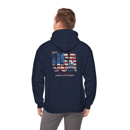 Sturgis 2024 Image front and back - Unisex Heavy Blend™ Hooded Sweatshirt