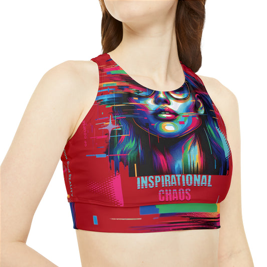 High Neck Crop Bikini Top (AOP)