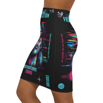 Women's Mid-Waist Pencil Skirt (AOP)