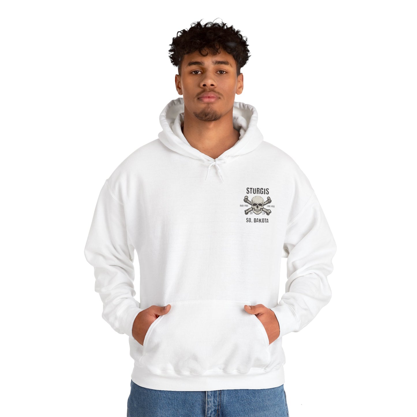 Sturgis 2024 Image front and back - Unisex Heavy Blend™ Hooded Sweatshirt
