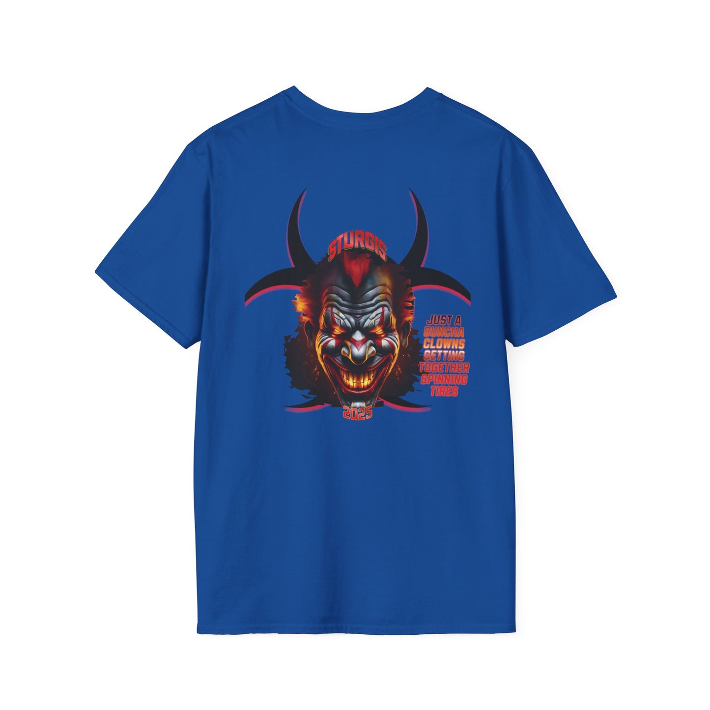 Clown Graphic T-Shirt Front and Back - Unisex Softstyle Tee