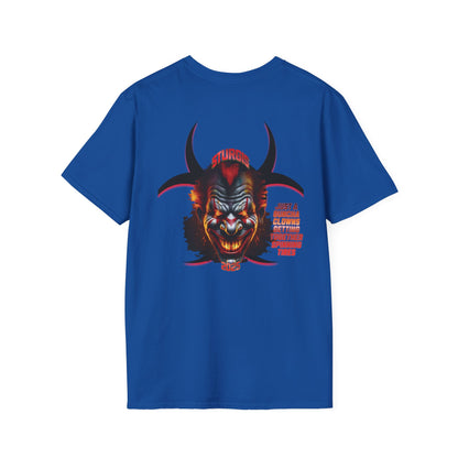 Clown Graphic T-Shirt Front and Back - Unisex Softstyle Tee