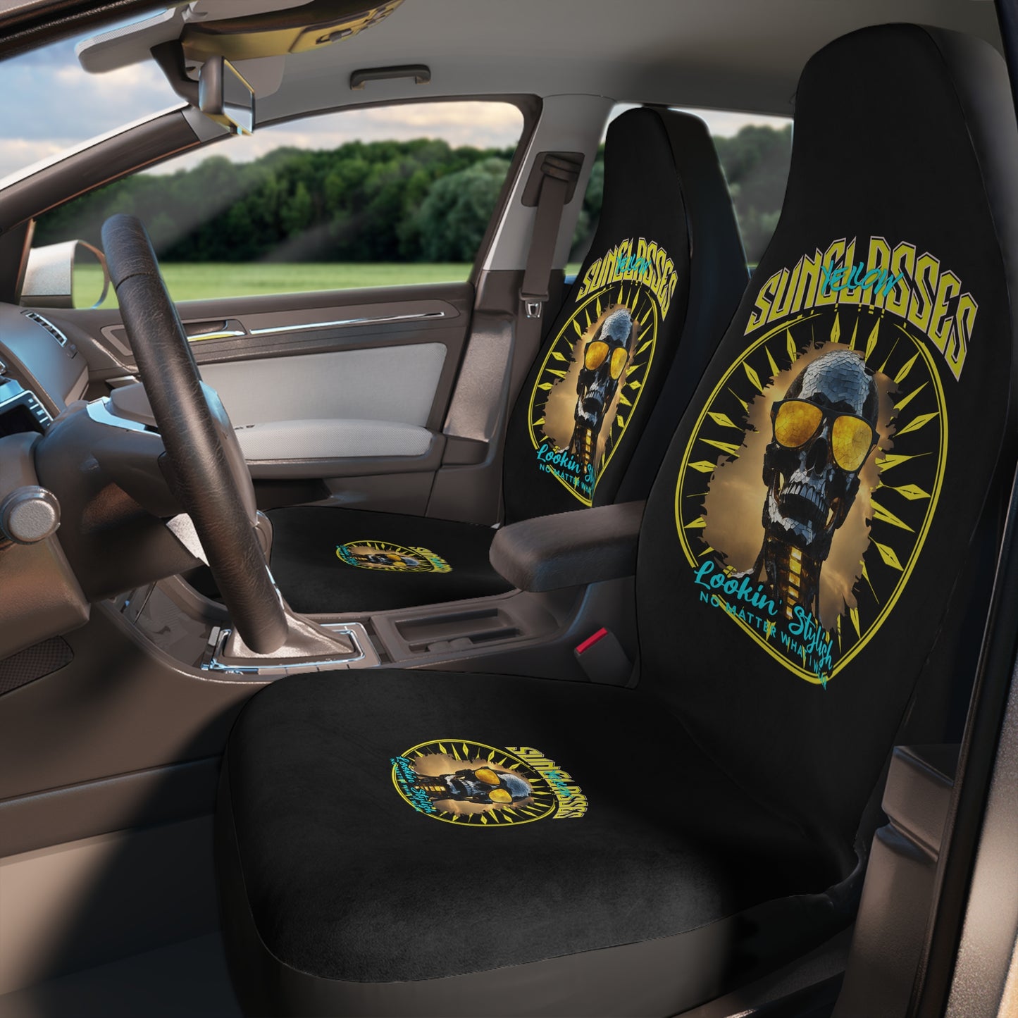 Polyester Car Seat Covers Skull