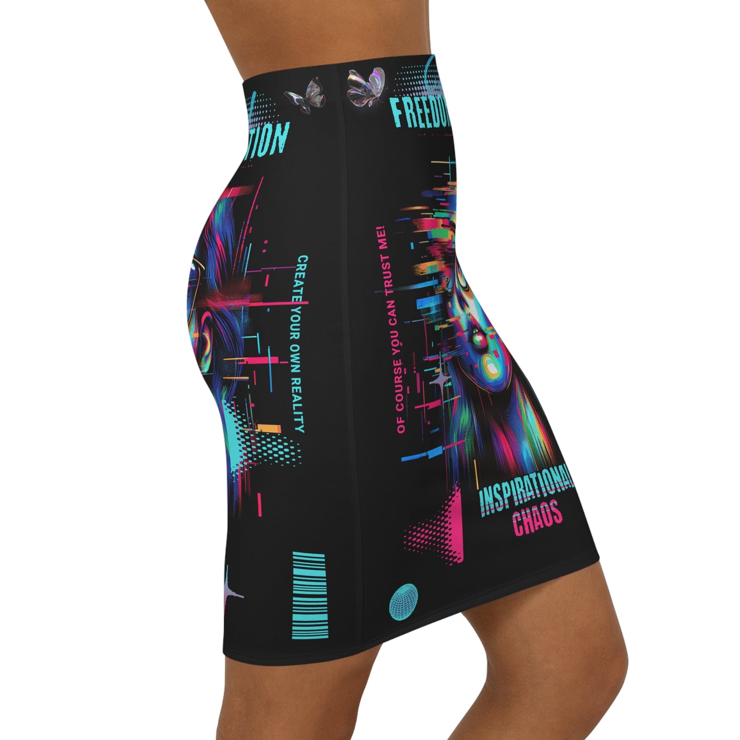 Women's Mid-Waist Pencil Skirt (AOP)