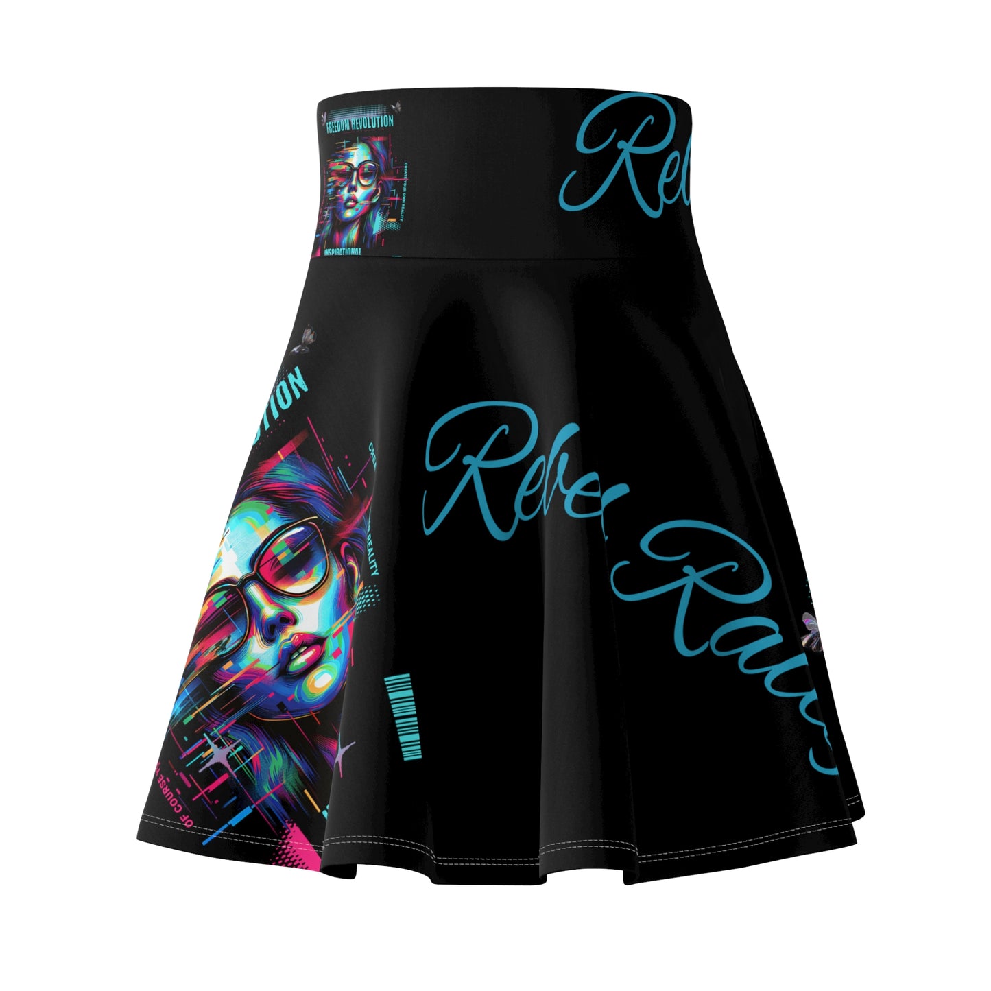 Women's Skater Skirt Rogue Black (AOP)