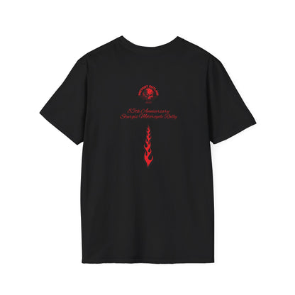 Flaming Skull Graphic T-Shirt (front and back) - Unisex Softstyle Tee