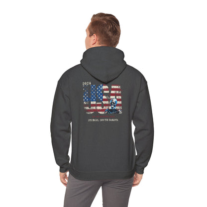 Sturgis 2024 Image front and back - Unisex Heavy Blend™ Hooded Sweatshirt