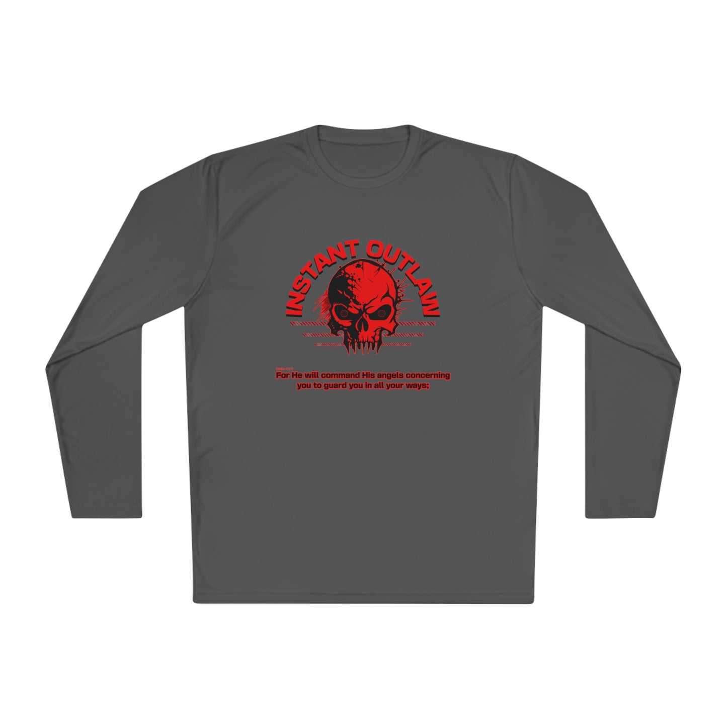 "He will command His angels..." Unisex Lightweight Long Sleeve Tee