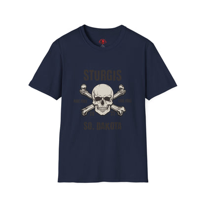 Skull and Crossbones Graphic Front and Back T-Shirt - Unisex Softstyle Tee