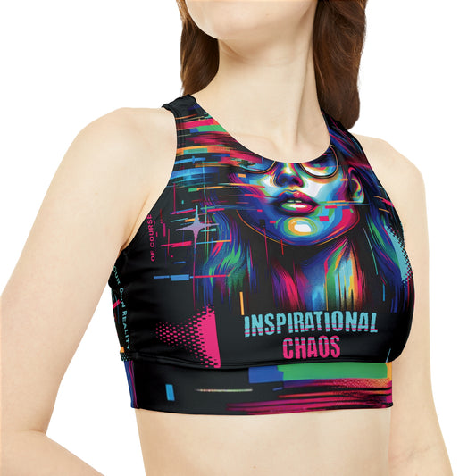 High Neck Crop Bikini Top (AOP)
