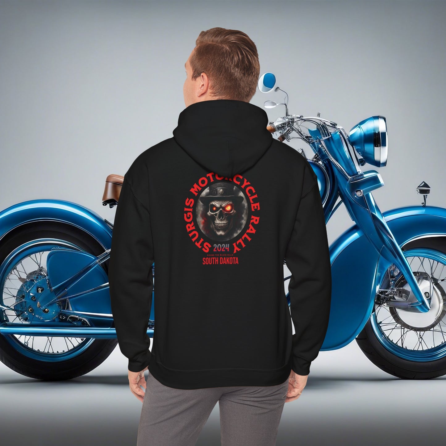 Sturgis 2024 Image front and back - Unisex Heavy Blend™ Hooded Sweatshirt